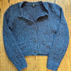 Uniqlo Blue Knit Cropped Cardigan/Jacket